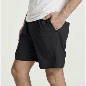 REAL ESSENTIALS DryFit Athletic Mesh Shorts, 2 Pairs, Men’s XL, Light Blue Black